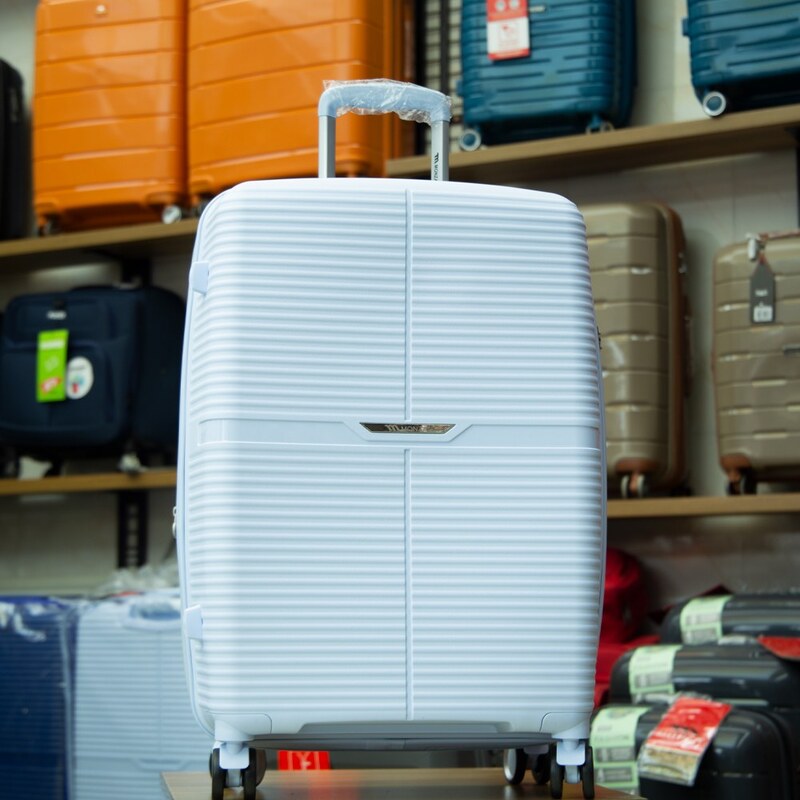 چمدان نشکن(100درصدPP) برند مونزا رنگ آبی  با کاور  از شرکت مونزا سایز کابین