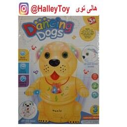 اسباب بازی سگ خواننده رقاص موزیکال وموجودی رنگ زردارداتی فروشگاه هالی توی