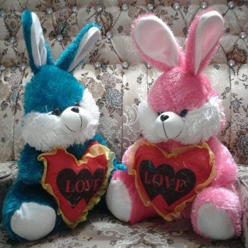 عروسک خرگوش قلب به دست