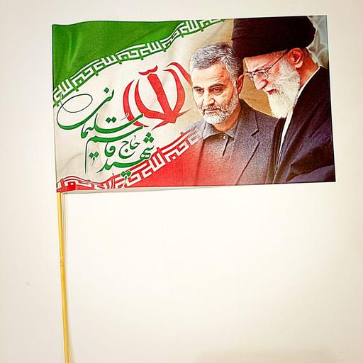 500 عدد پرچم کاغذی ایران طرح حاج قاسم و رهبر