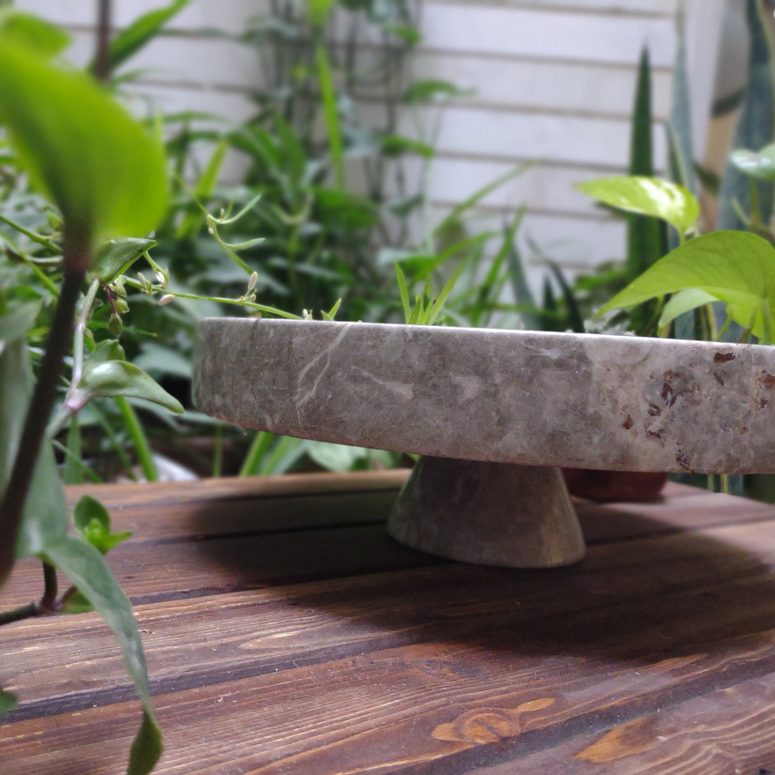 ظرف میوه خوری سنگ پرشین با پایه سنگی