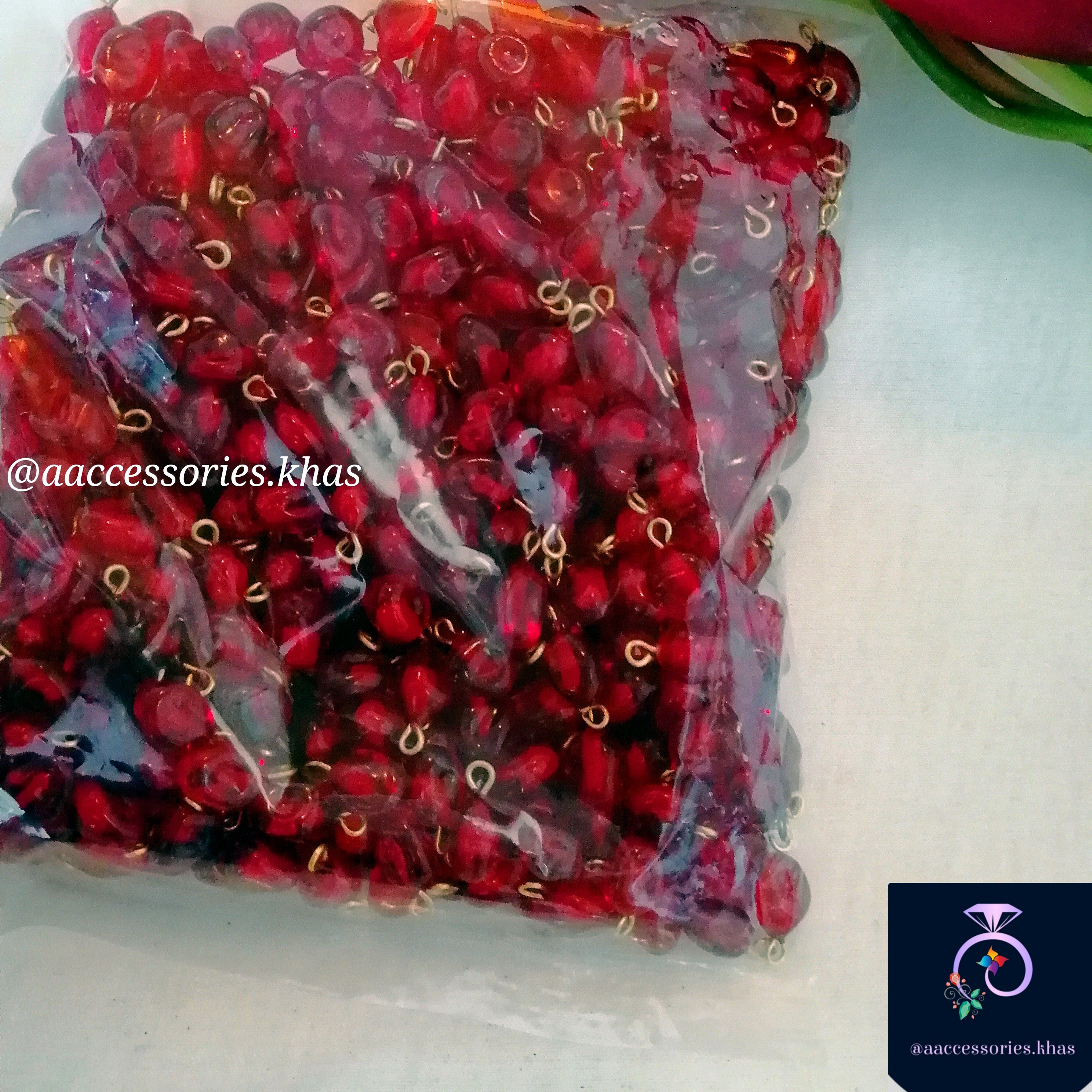 بسته 100 تایی زیورآلات یلدایی بدلیجات اکسسوری یلدا دونه انار یا دانه انار   زیورآلات بدلیجات اکسسوری دست ساز