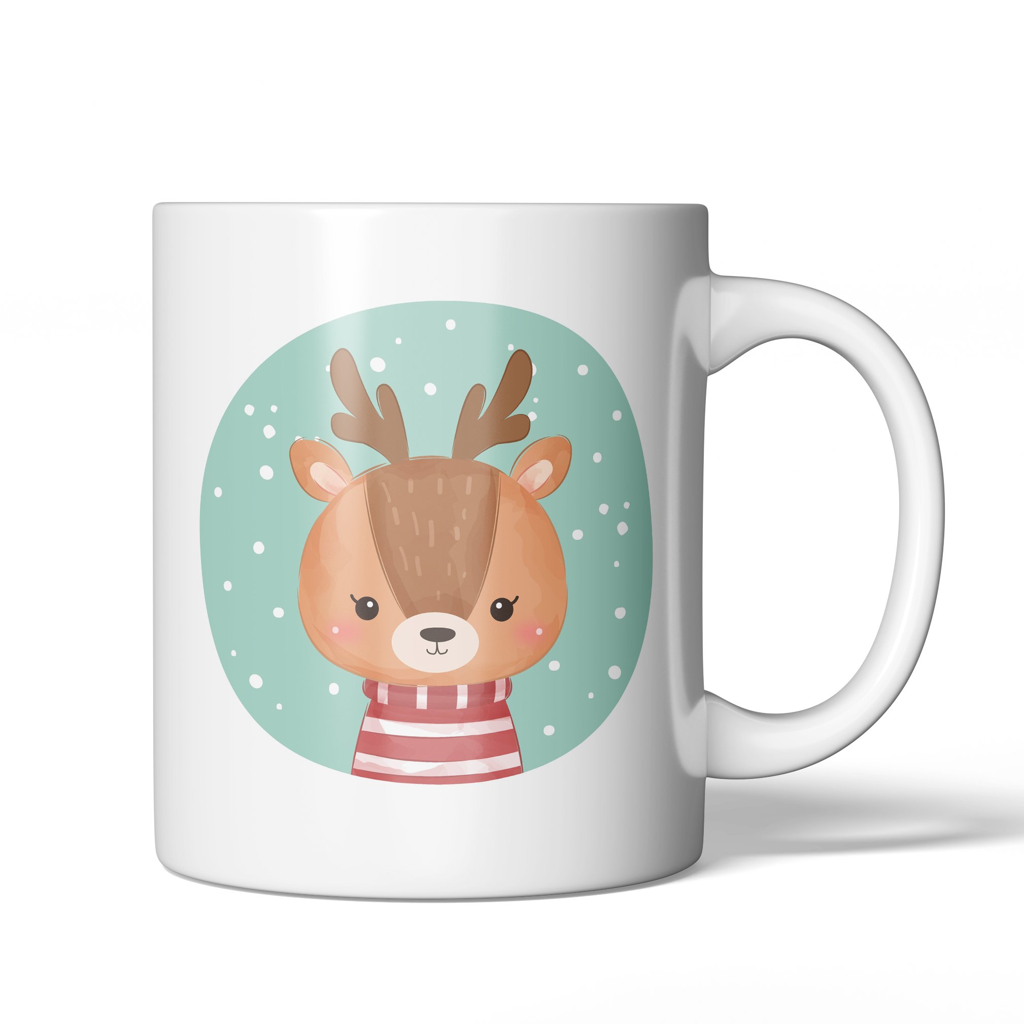 ماگ سرامیکی رنگ ثابت طرح گوزن 2