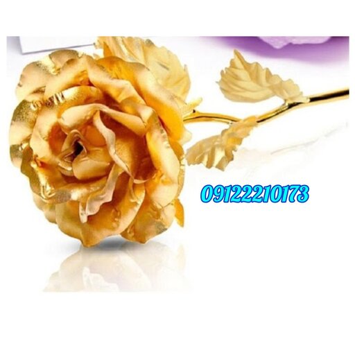 گل روکش طلا با باکس رومیزی پایه جیر