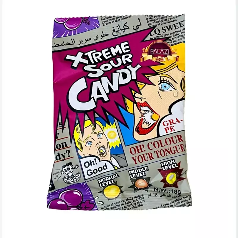 آبنبات ترش با طعم انگورXTREME SOUR CANDY