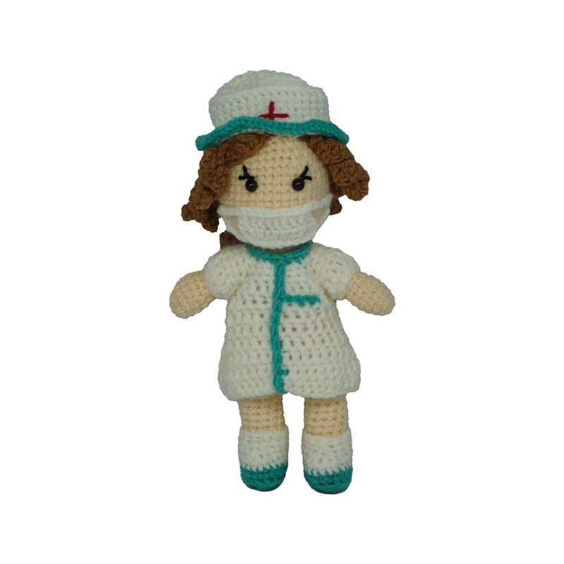 عروسک بافتنی طرح دختر پرستار کد 02