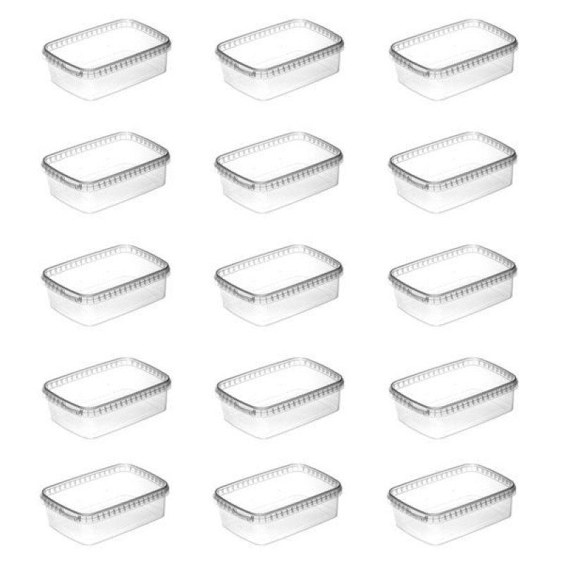 ظرف نگهدارنده مدل فریزری پلمپ شونده طرح شفاف کد TEB3 بسته 15 عددی