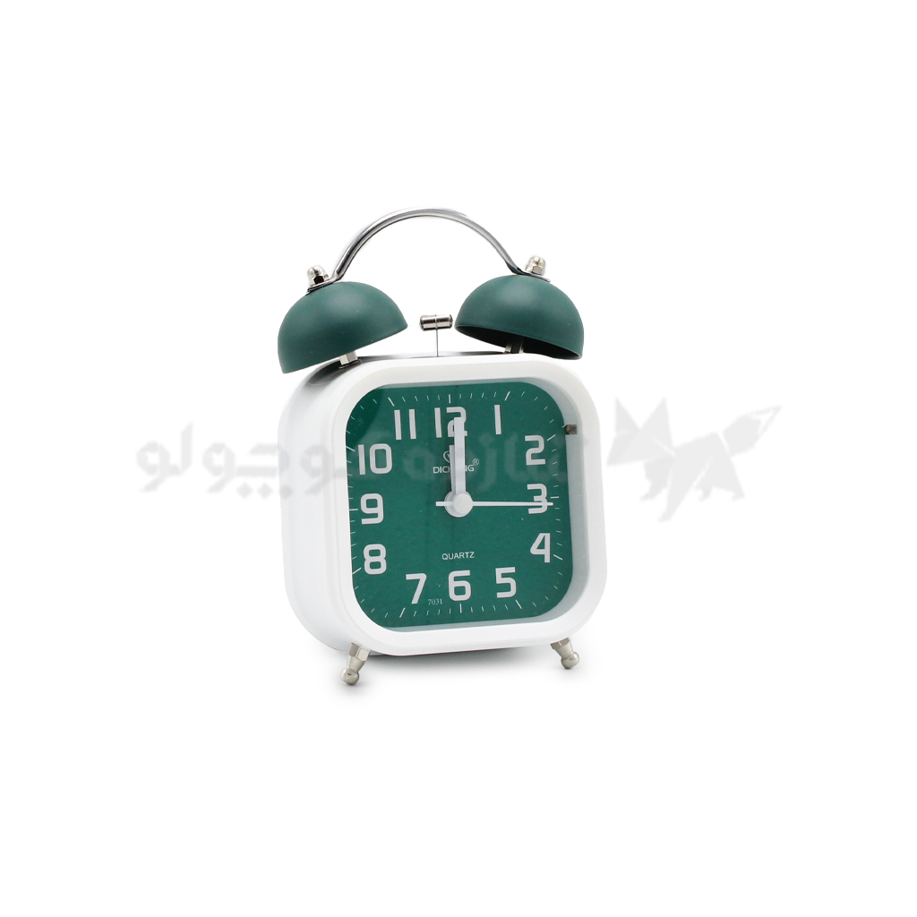 ساعت رومیزی فلزی شماطه دار صفحه مربع کد: 7031