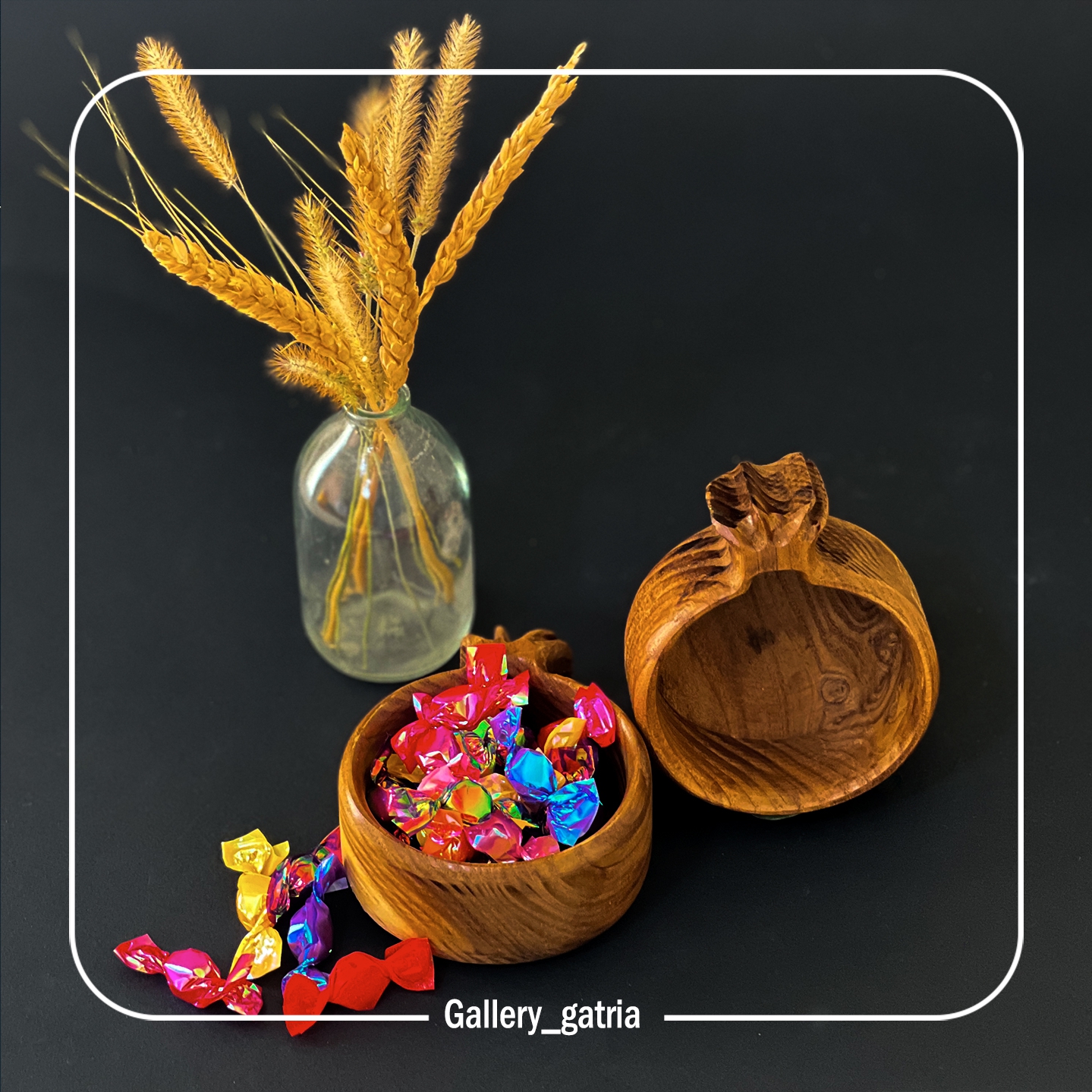 ظرف انار چوبی نقلی