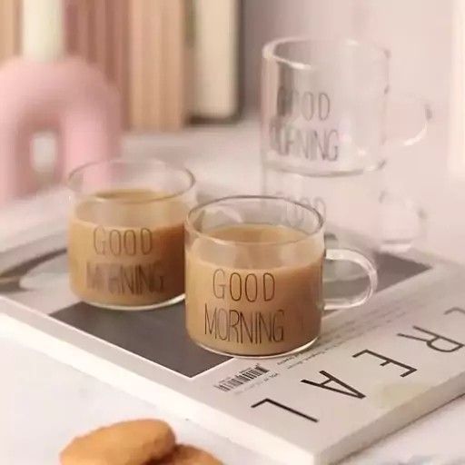 شات قهوه خوری پیرکس 6 عددی گود مورنینگ دبل