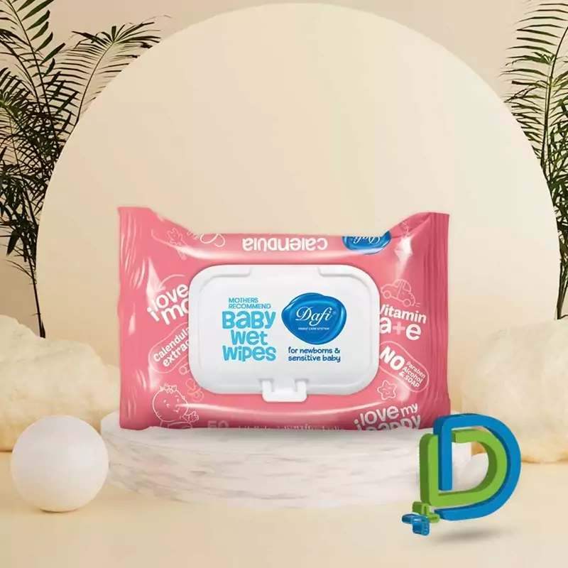 دستمال مرطوب کودک دافی مدل Sensitive بسته 50 عددی