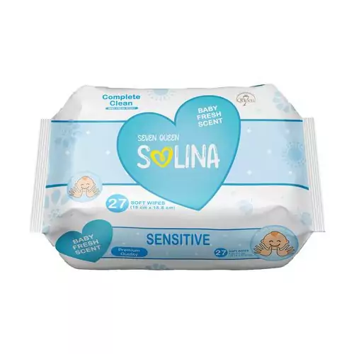 دستمال مرطوب کودک سون کوئین مدل سولینا Baby Fresh Scent بسته 27 عددی