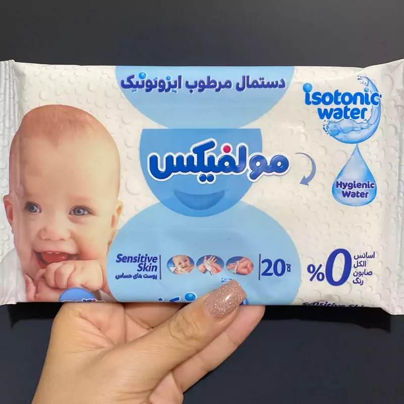 پک 3 عددی دستمال مرطوب ایزوتونیک مولفیکس مناسب پوست حساس 60 عددی