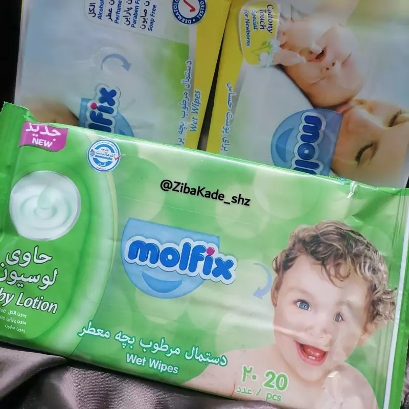 دستمال مرطوب کودک مولفیکس نرم کننده بسته 70 عددی