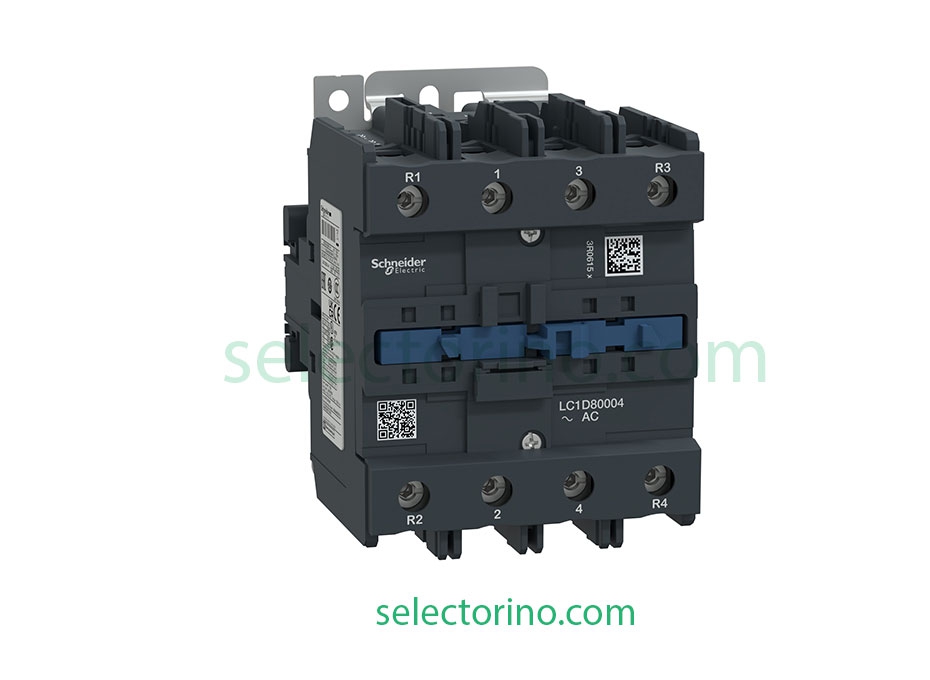 کنتاکتور اشنایدر الکتریک 125 آمپر 4 پل 48 ولت AC با 2NO+2NC | کد فنی LC1D80008E7
