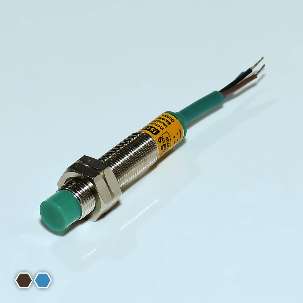 سنسور القایی تبریز سنسور، AC-NO، قطر 12، چهارپین، فاصله تشخیص 4mm، کد IS1204-OA
