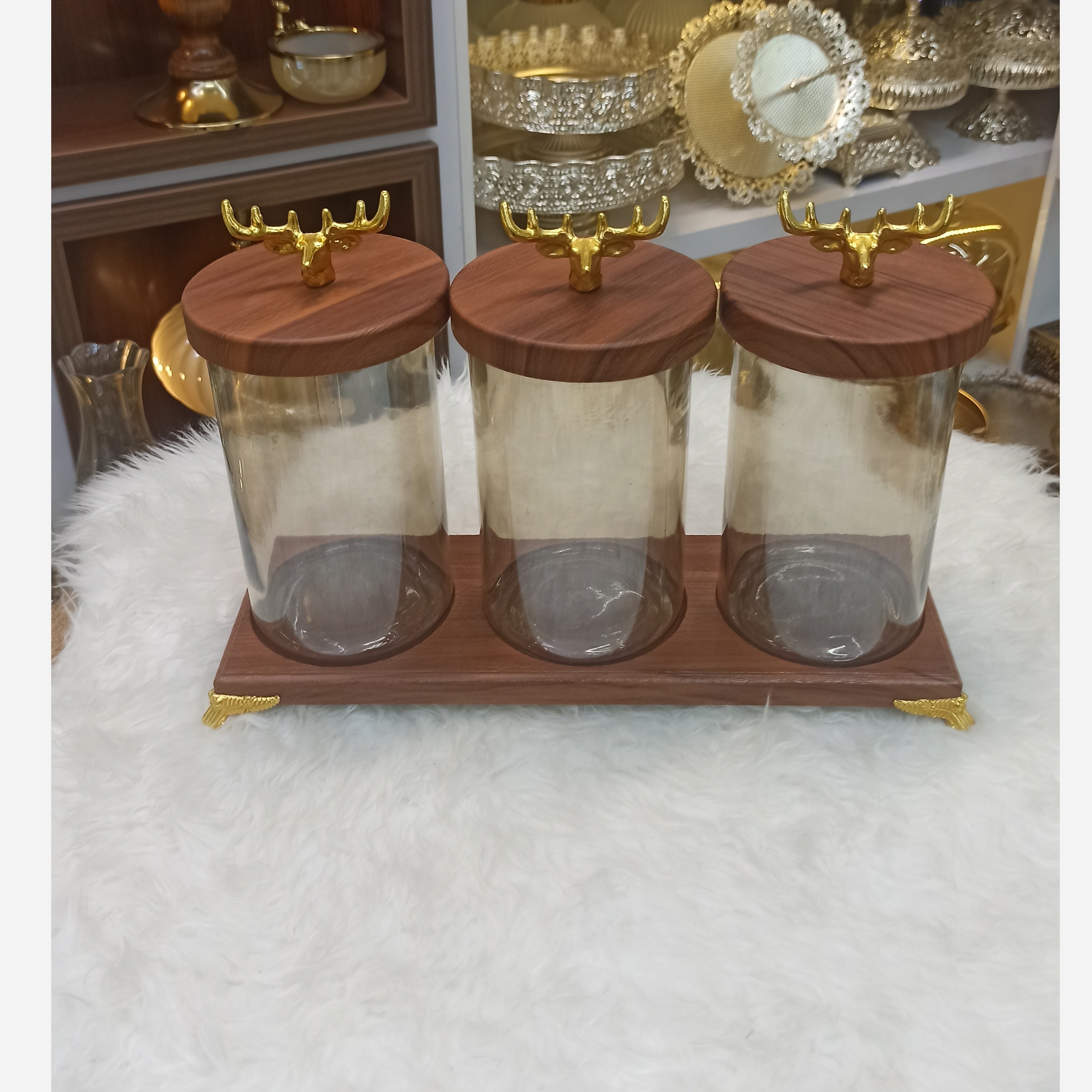 بانکه استند چوبی گوزنی