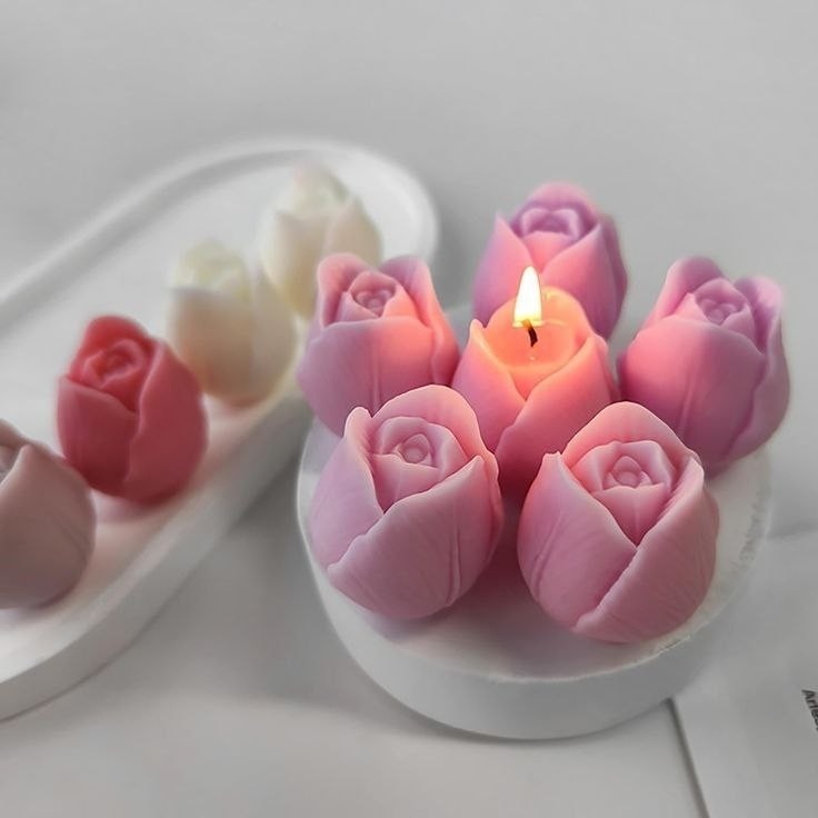 شمع غنچه گل رز