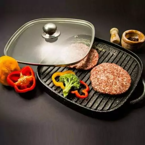 تابه گریل 2طرفه گرانیتی مدل مربع جنس درجه یک قطر 34 سانتی متر