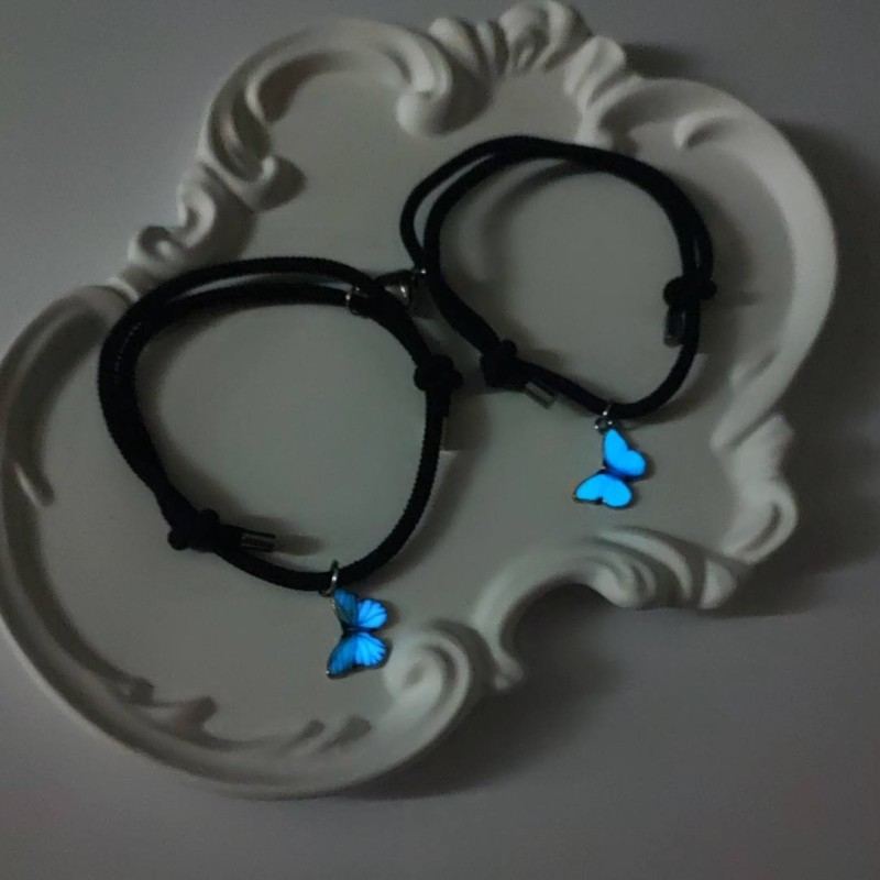 دستبند ست طرح پروانه شب تاب مگنتی