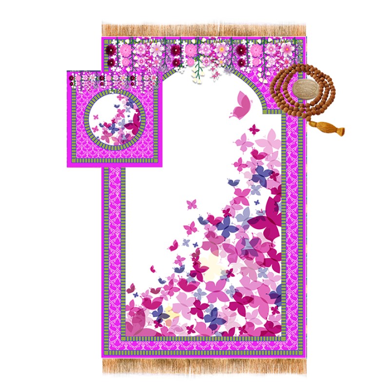 سجاده جانماز دخترانه ویژه جشن تکلیف  کد  16014 سایز 90*60