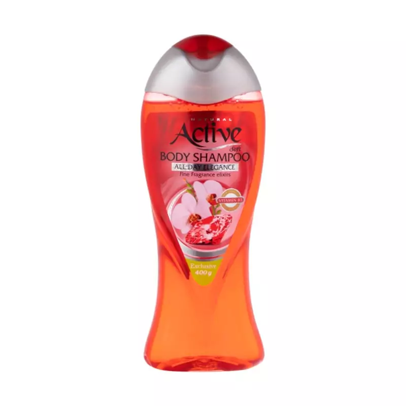 شامپو بدن اکتیو سافت - Active soft مناسب برای تمامی پوست ها و استفاده روزانه 400 گرمی