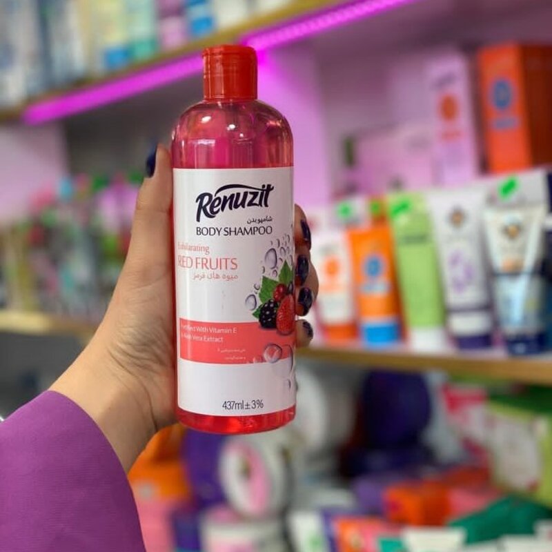 شامپو بدن رینوزیت دارای رایحه میوه های قرمز حجم437 میلی لیتر