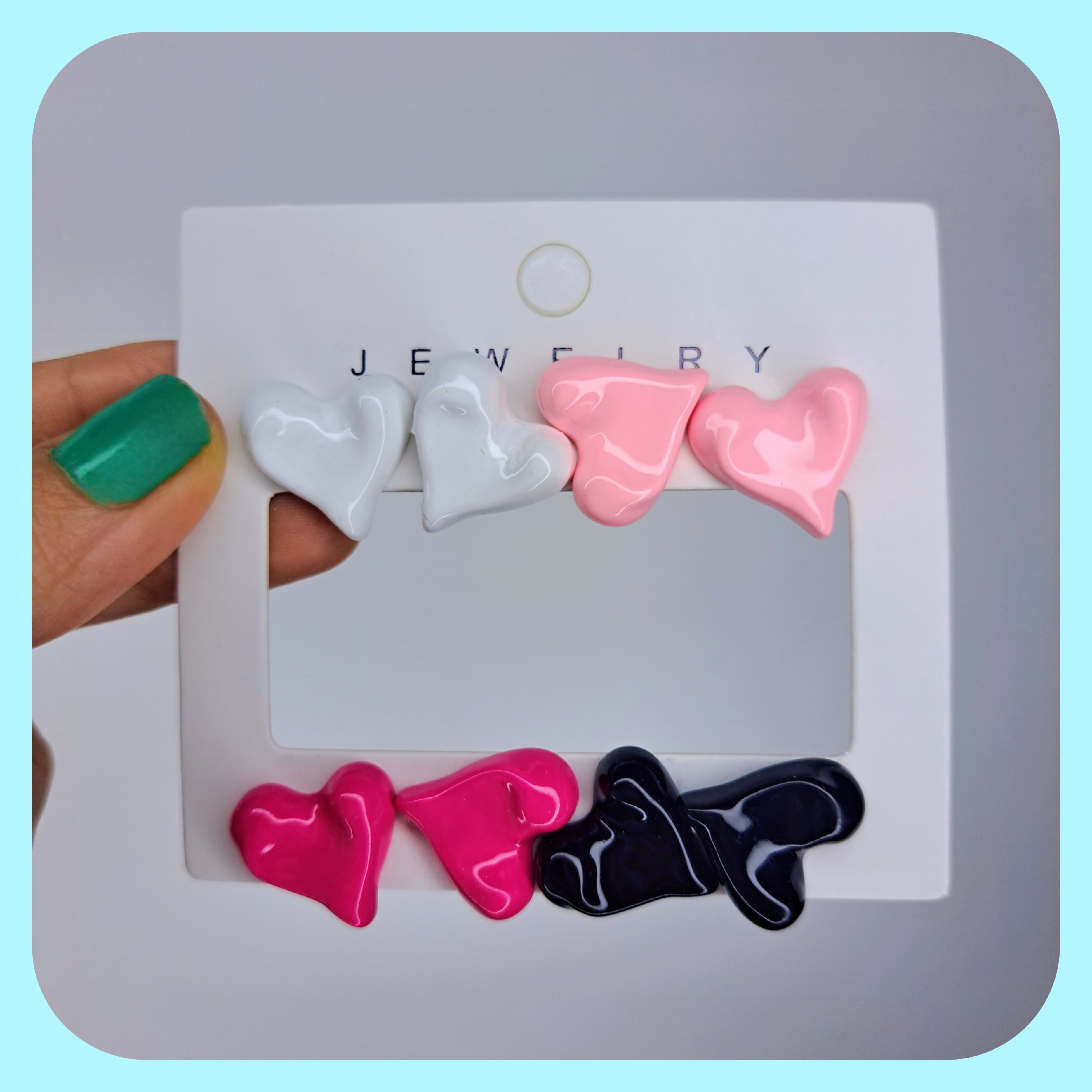 پک گوشواره 4 عددی قلب رنگی