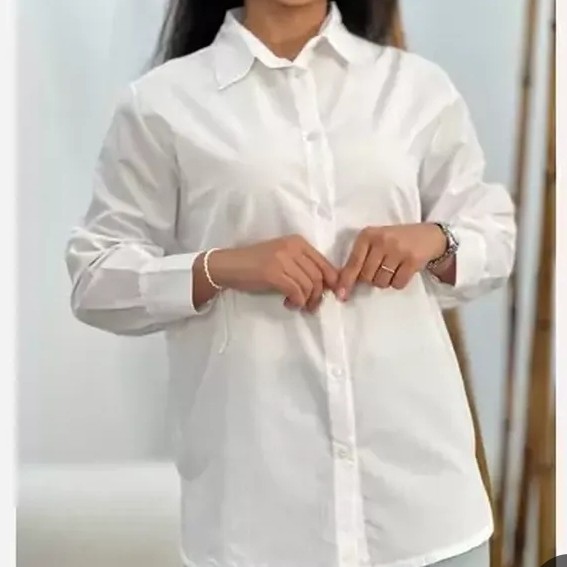 شومیز ساده سفید زنانه