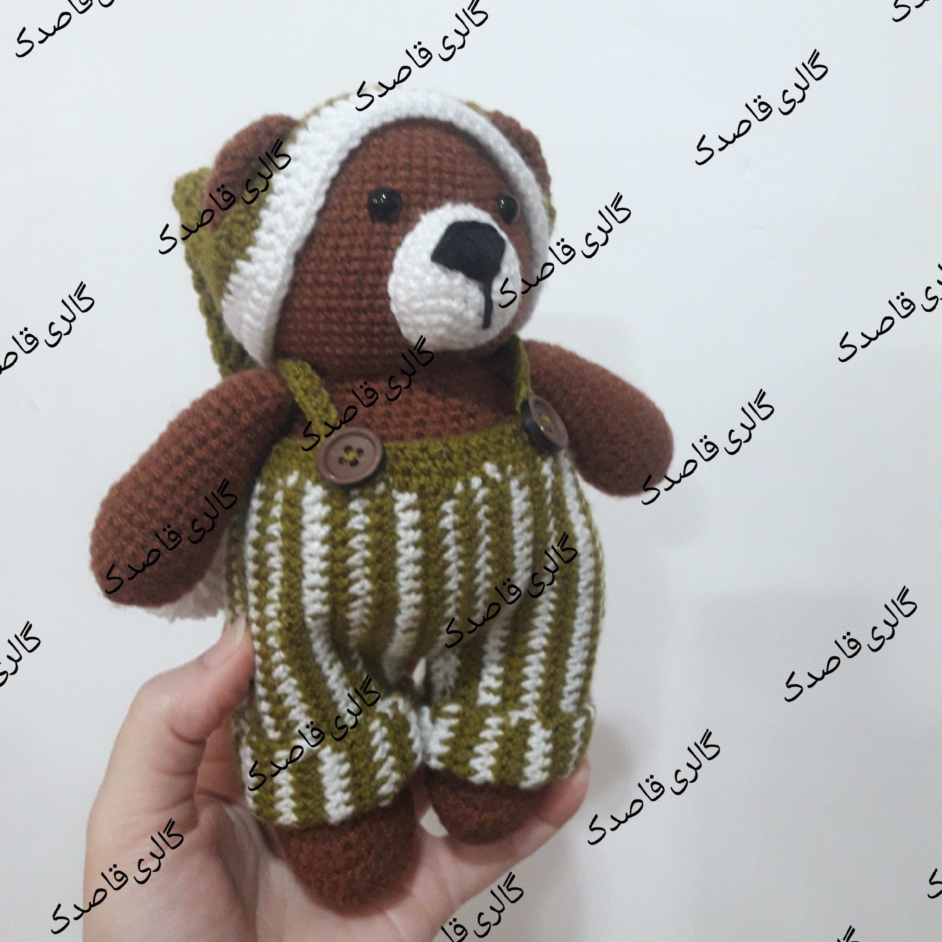 خرس بافتنی عروسک خرس بافتنی 20 سانت