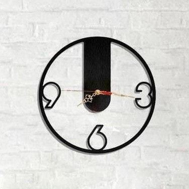 ساعت دیواری چوبی مشکی سه عدده پس کرایه 