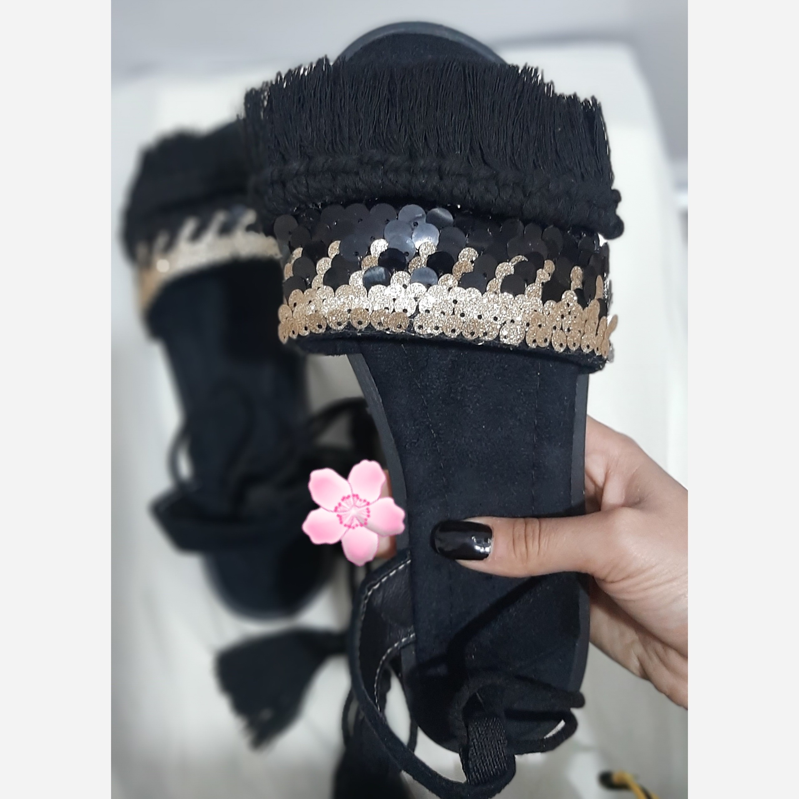 صندل زنانه مکرومه رکاب دار