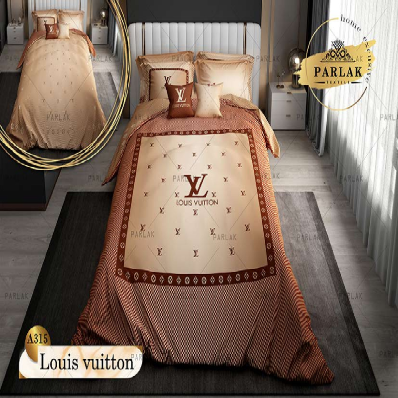 سرویس روتختی پارلاک دونفره دو رو مدل Louis Vuitton کد A-315