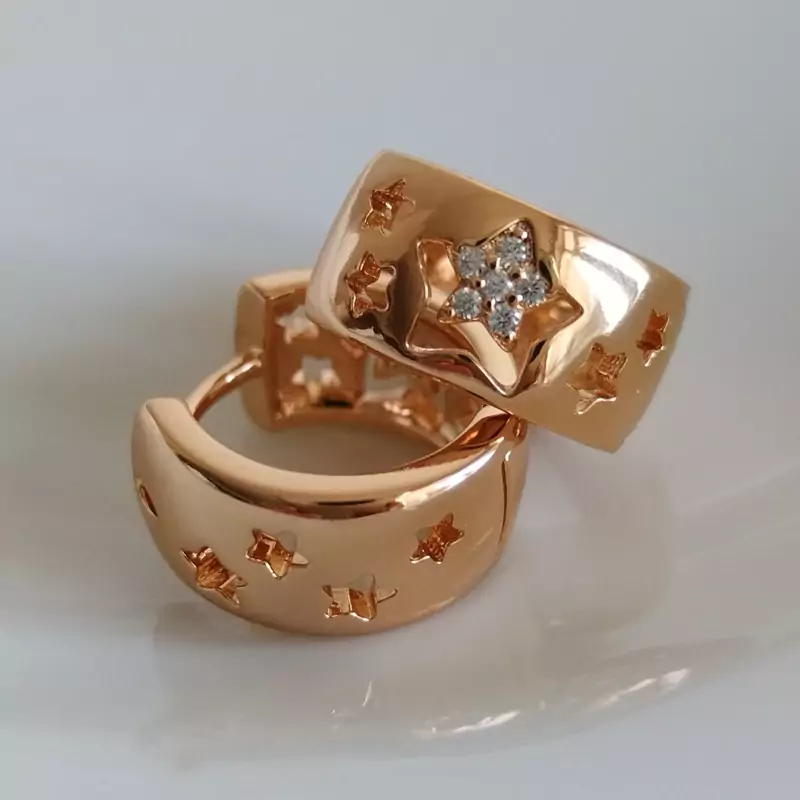گوشواره ژوپینگ ستاره دار رنگ ثابت بدون حساسیت گوشواره ژوپینگ طرح قلب گوشواره قفلی گوشواره حلقه ای گوشواره بدلیجات