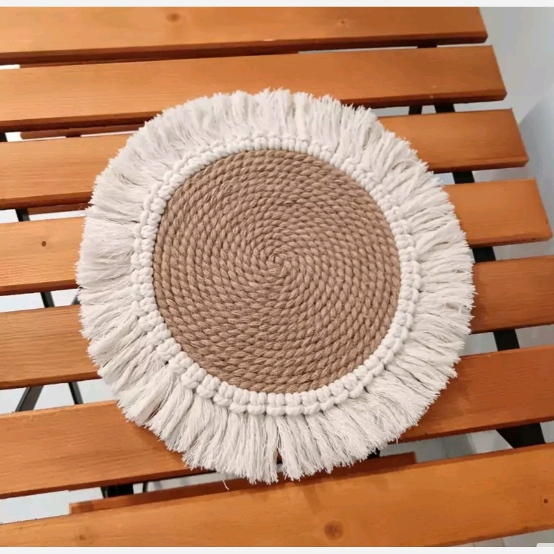 زیربشقابی ،زیرلیوانی کنف ومکرومه