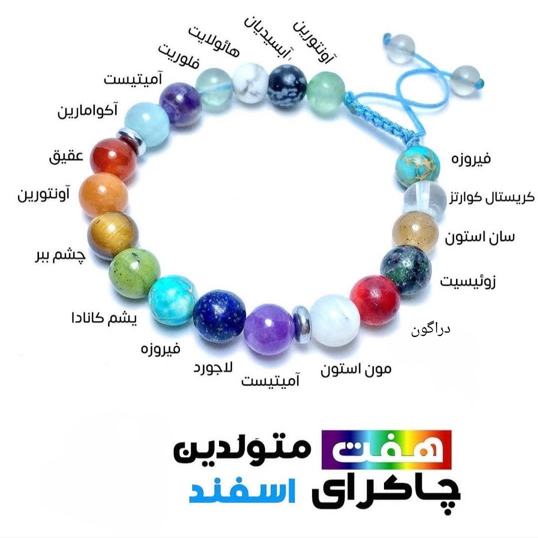 دستبند هفت سنگ پرانرژی سنگ متولدین اسفند ماه