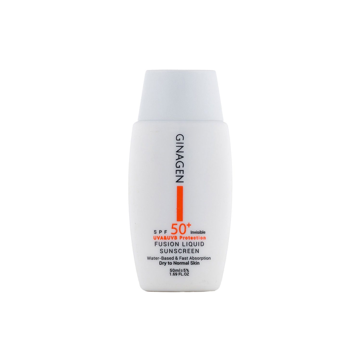 کرم ضد آفتاب بی رنگ ژیناژن مدل Fusion Liquid مناسب پوست خشک و نرمال