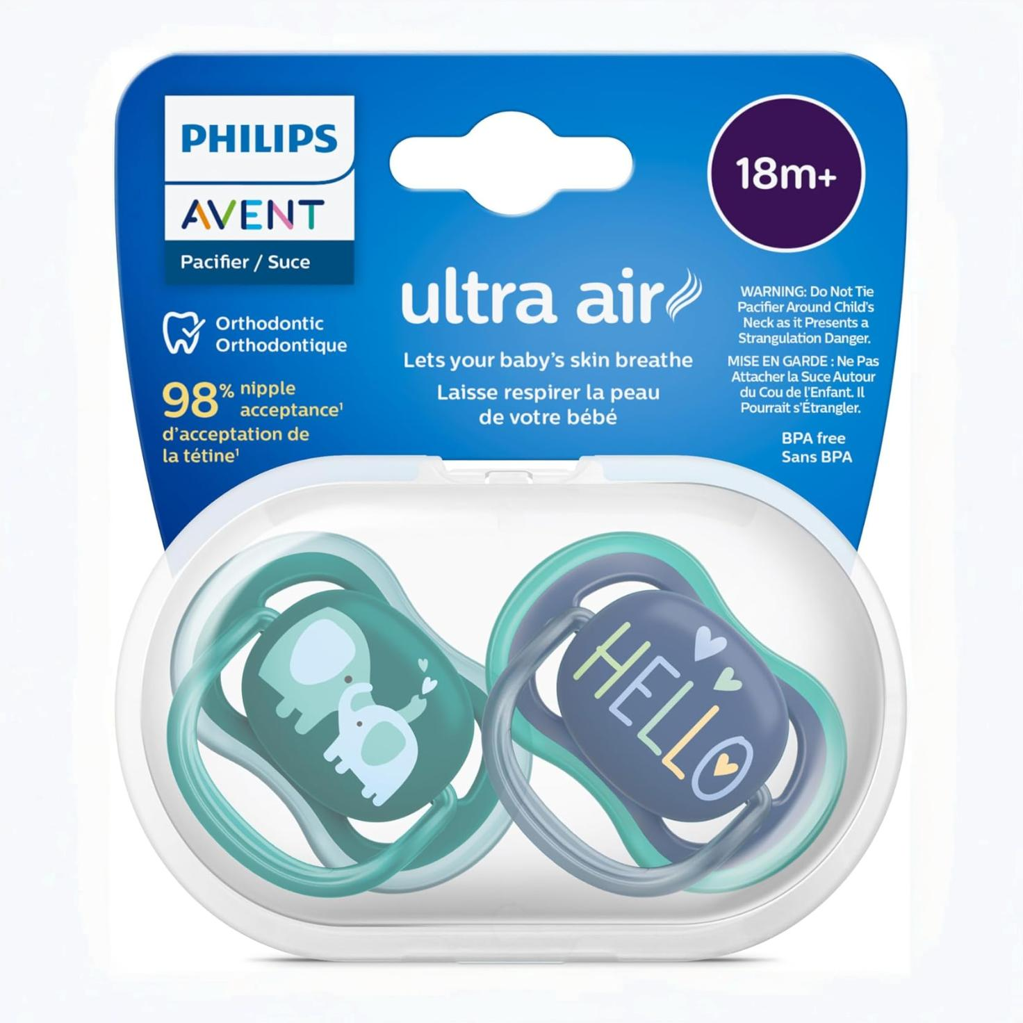 پستانک ارتودنسی بالای 18ماه دوتایی فیلیپس اونت PHILIPS AVENT سریUltraAir مدل SCF349/18