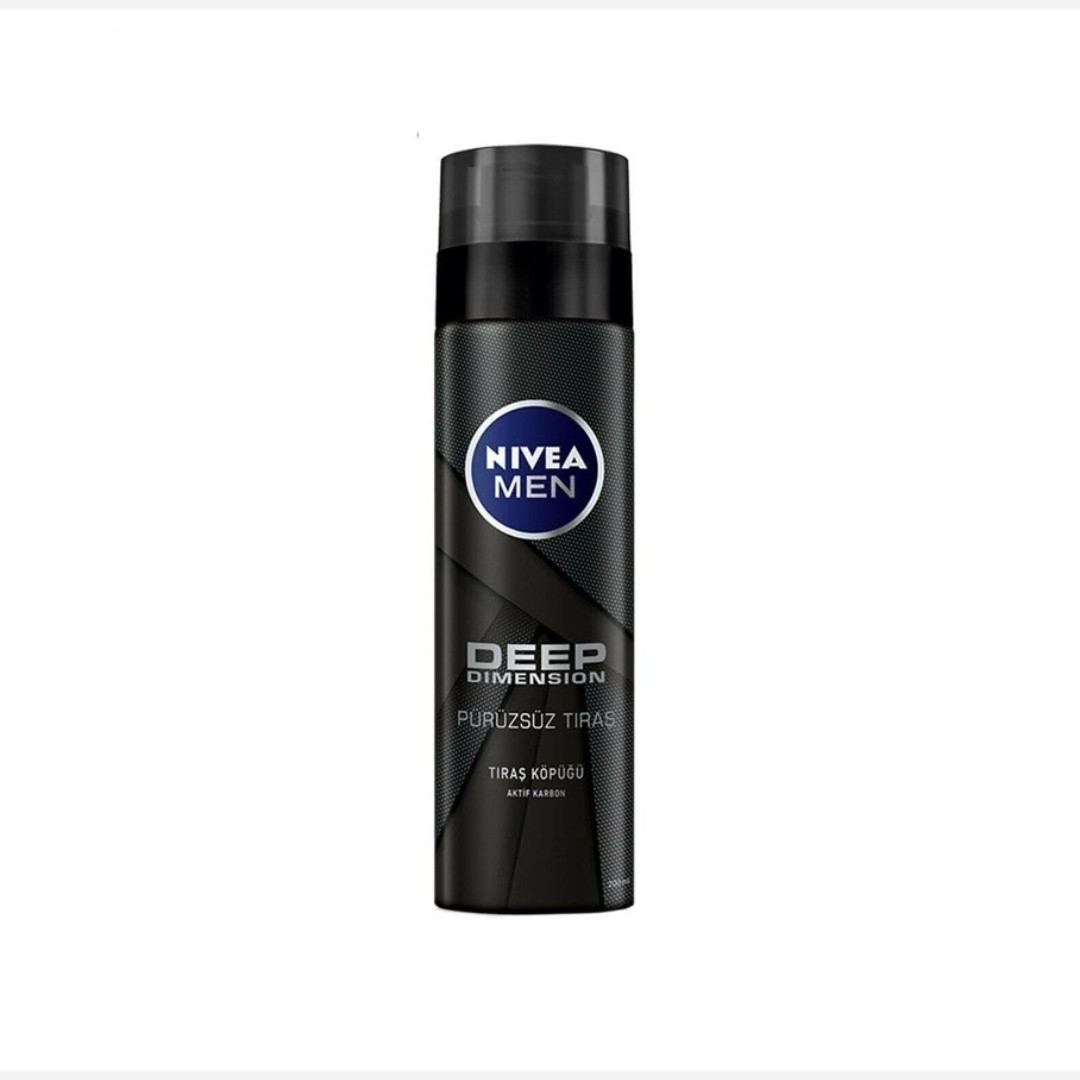 کف ریش نیوآ مدل دیپ NIVEA MEN DEEP حجم 200 میلی لیتر NIVEA MEN DEEP DIMENSION TIRAS KOPUGU 200ML