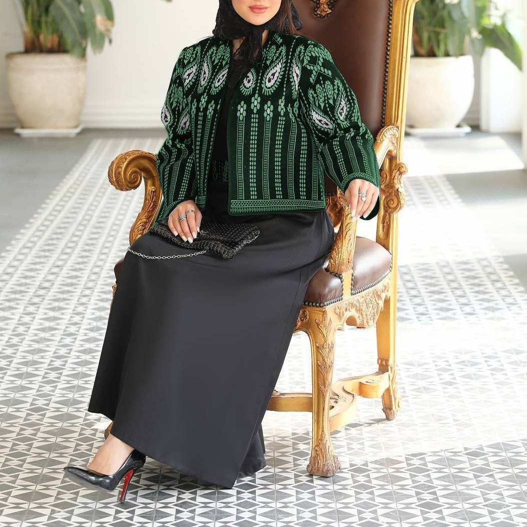 کت و سارافون زنانه سه تیکه جنس کرپ اندونزی و تافته سوزن دوزی کت سارافون زنانه مجلسی