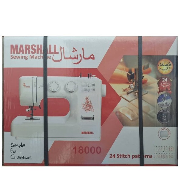 چرخ خیاطی مارشال 24 کاره با درب مدل 18000max