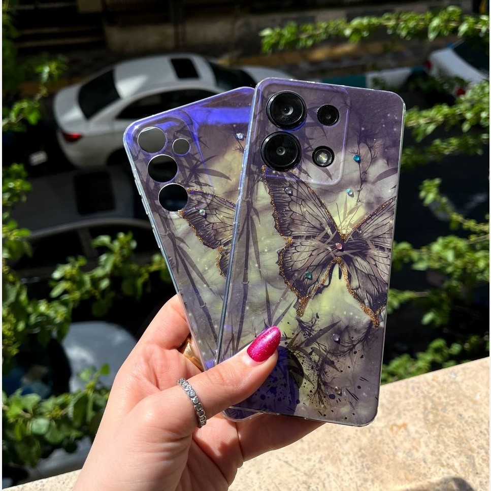 قاب گوشی آبرنگی مدل پروانه مشکی مناسب گوشی شیائومی Note 12 Pro 4G و Redmi Note 11 Pro