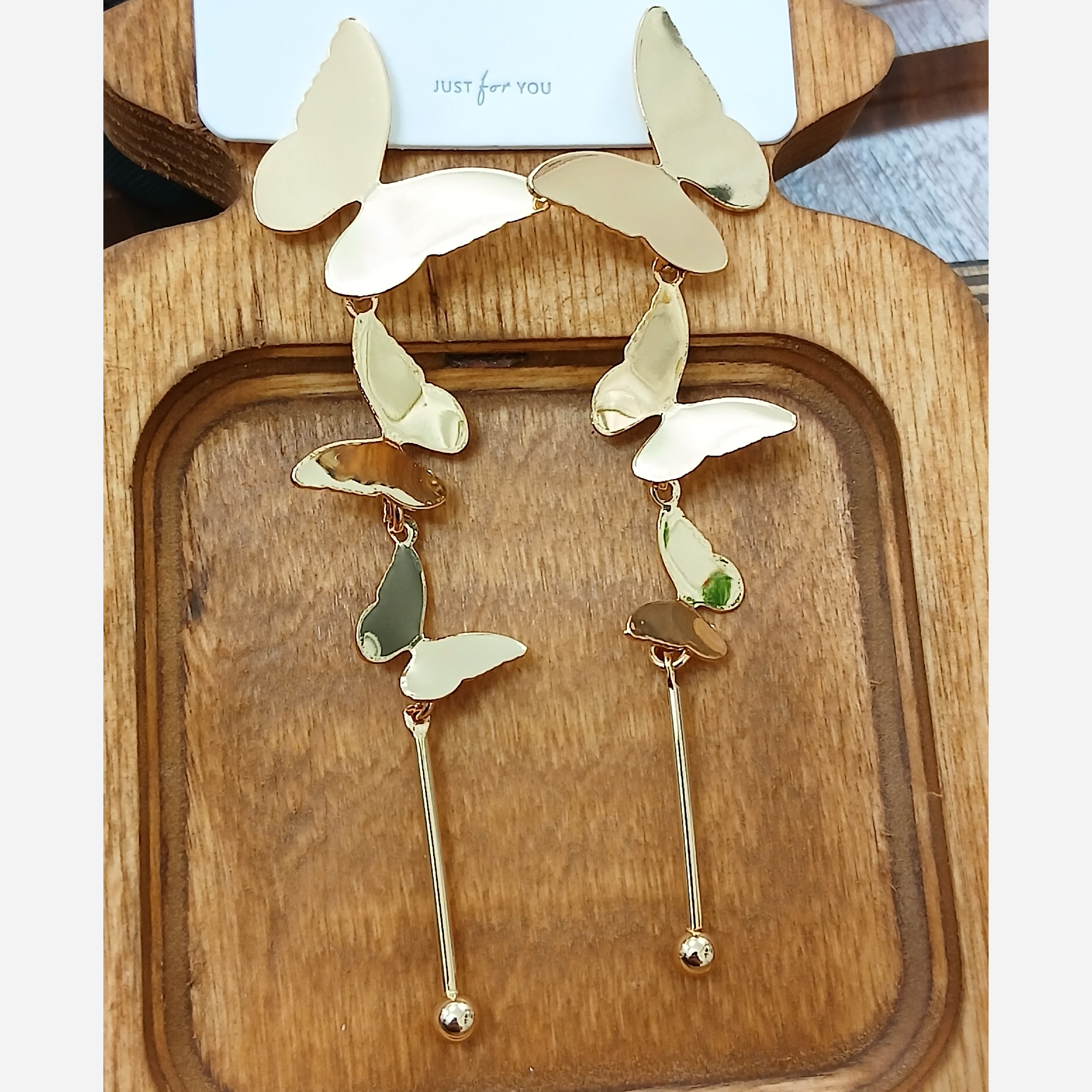 گوشواره پروانه طلایی استیل