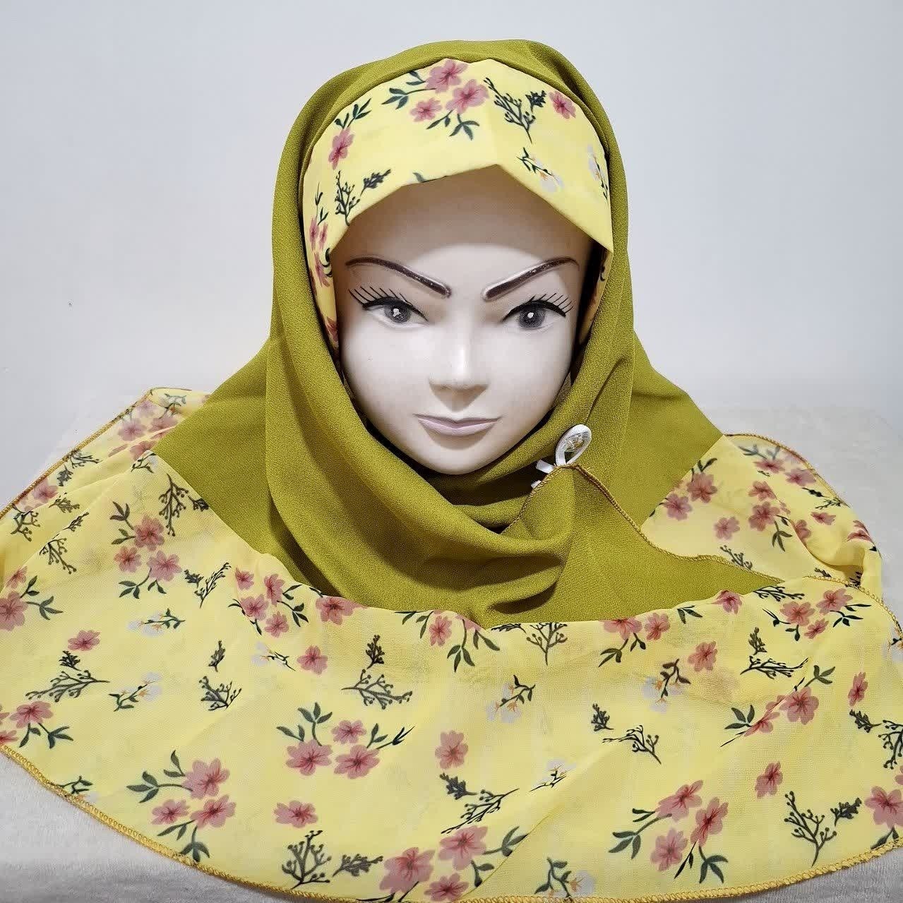 مقنعه کودک دکمه دار شیک