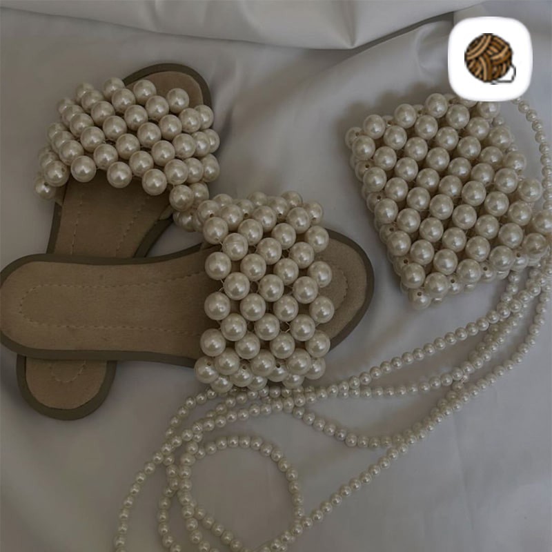 ست کیف وصندل مرواریدی (پس کرایه)