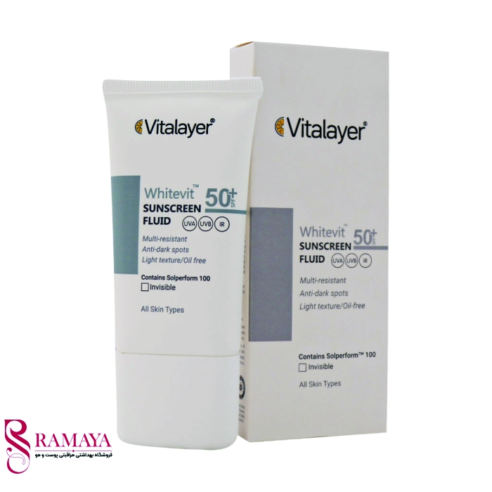 کرم ضد آفتاب فلوئیدی و ضدلک وایت ویت ویتالیر spf50+