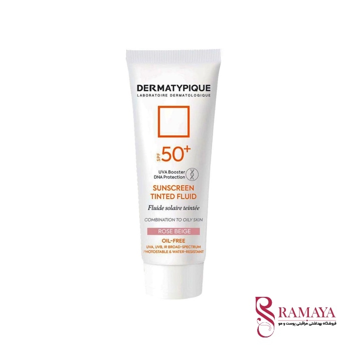 کرم ضد آفتاب رنگی رز بژ درماتیپیک پوست چرب SPF50+