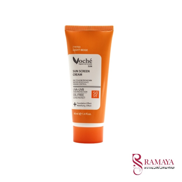 کرم ضد آفتاب رنگی وچه پوست چرب بژ روشن SPF50+