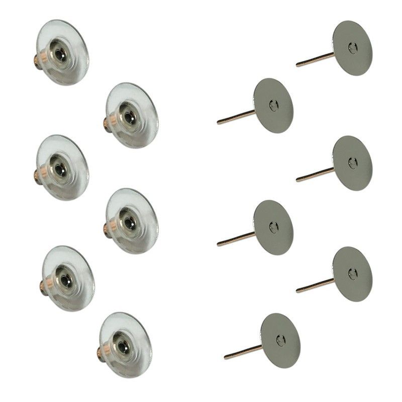 میخ گوشواره و پشت گوشواره مدل SM مجموعه 6 عددی