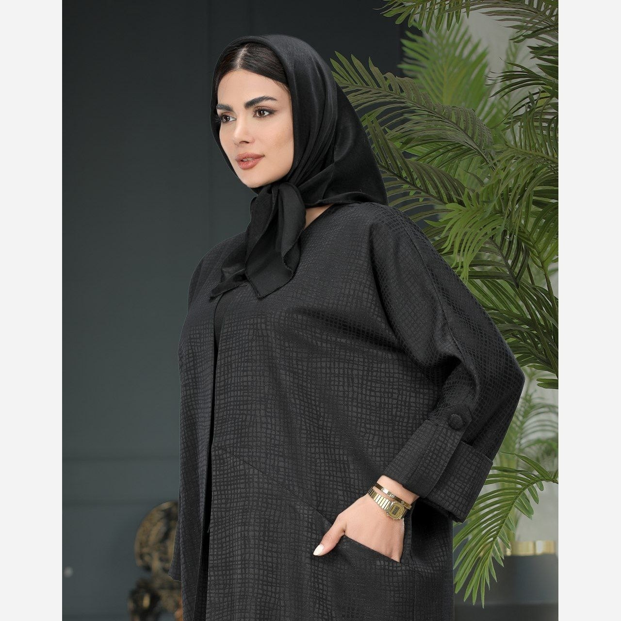 مانتو زنانه بلند جلو بسته سایز بزرگ